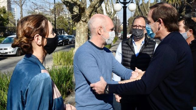 larreta desembarco en la plata y visito con garro el parque industrial y baxar