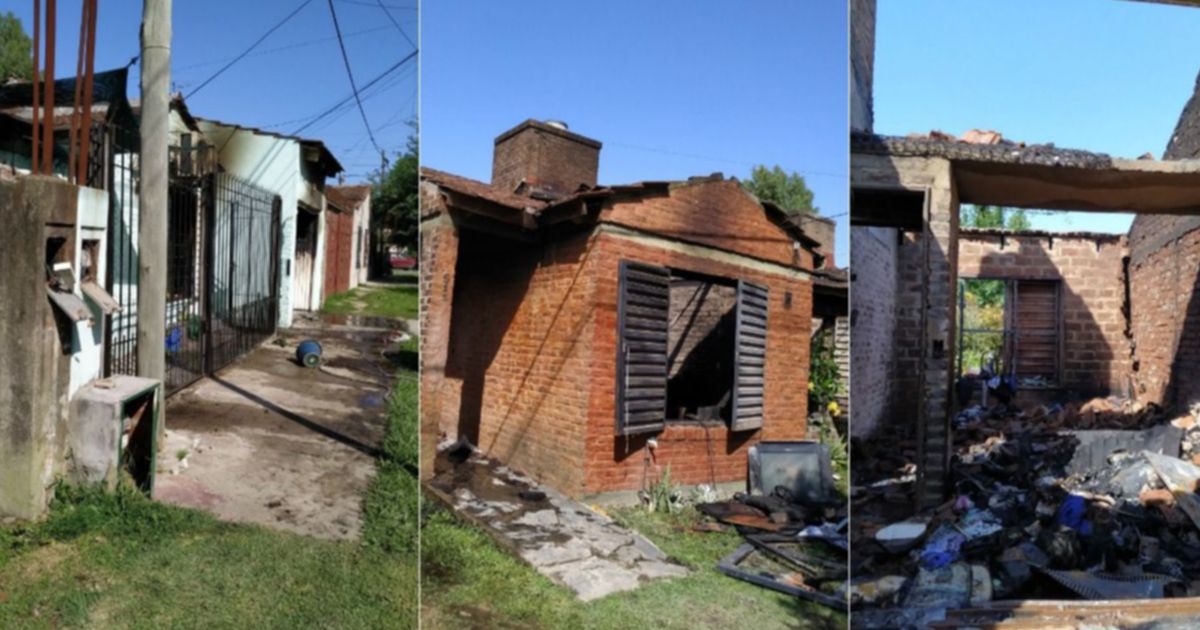 Un terrible incendio arrasó con dos casas y dejó a las familias en la calle