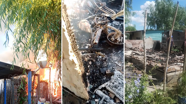 un incendio destruyo totalmente una casa y una familia que quedo sin nada pide ayuda