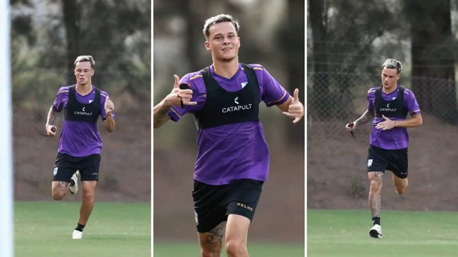 se conocieron las primeras imagenes de matias abaldo entrenando en defensor sporting