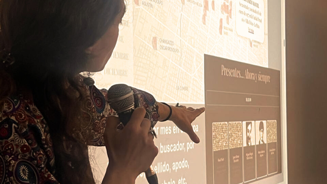 se realizo la charla sobre el proyecto huellas de la memoria en la facultad de artes