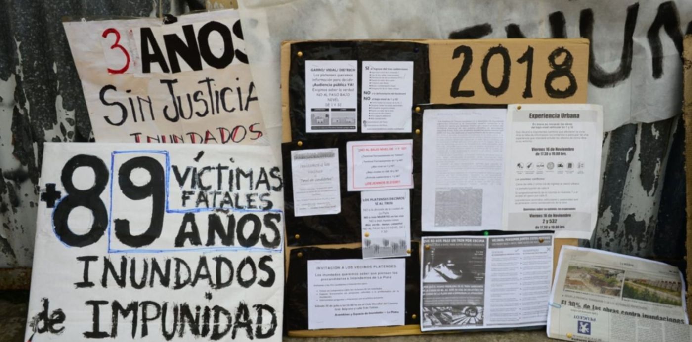 Mural en 7 entre 524 y 525 Mural de inundados