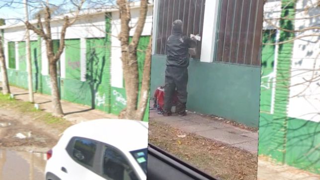video: alumnos pidieron comida y el delivery se las entrego por la ventana de la escuela