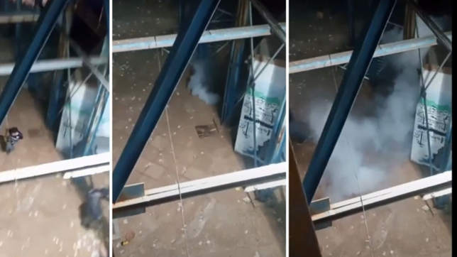 video: el momento exacto en el que los gases empezaron a entrar a la cancha de gimnasia