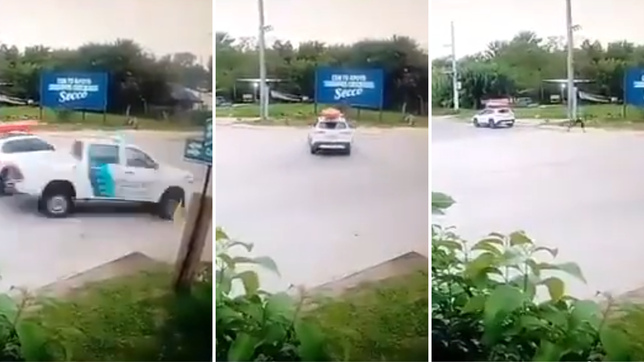 el impresionante vuelco del patrullero de la policia bonaerense en punta lara