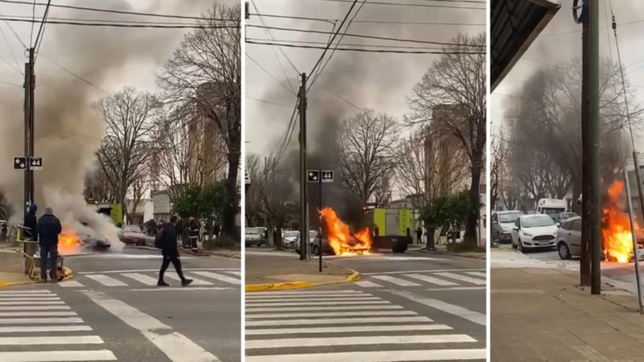 videos: tension en un barrio de la plata por el incendio de un auto