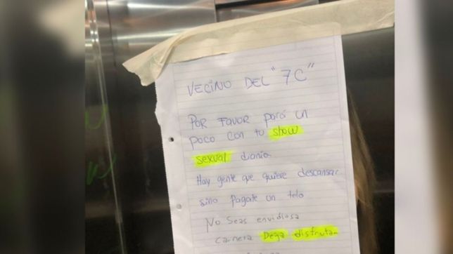 ¡por favor, para un poco con tu show sexual diario!: insolito escandalo en un consorcio