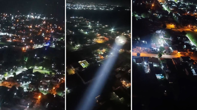un helicoptero de la policia bonaerense sobrevolo la ciudad y encendio alarmas