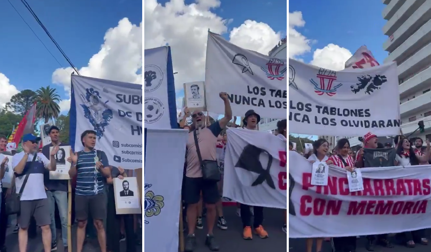 Hinchas Gimnasia Estudiantes NUnca Más Marcha Portada