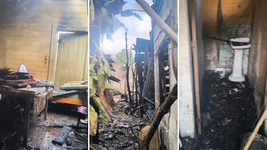 un dramatico incendio arraso con una casa de ensenada y dano otras tres