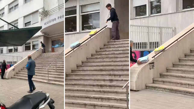 empleado publico nivel la plata: el desopilante video del tobogan de expedientes que se volvio viral