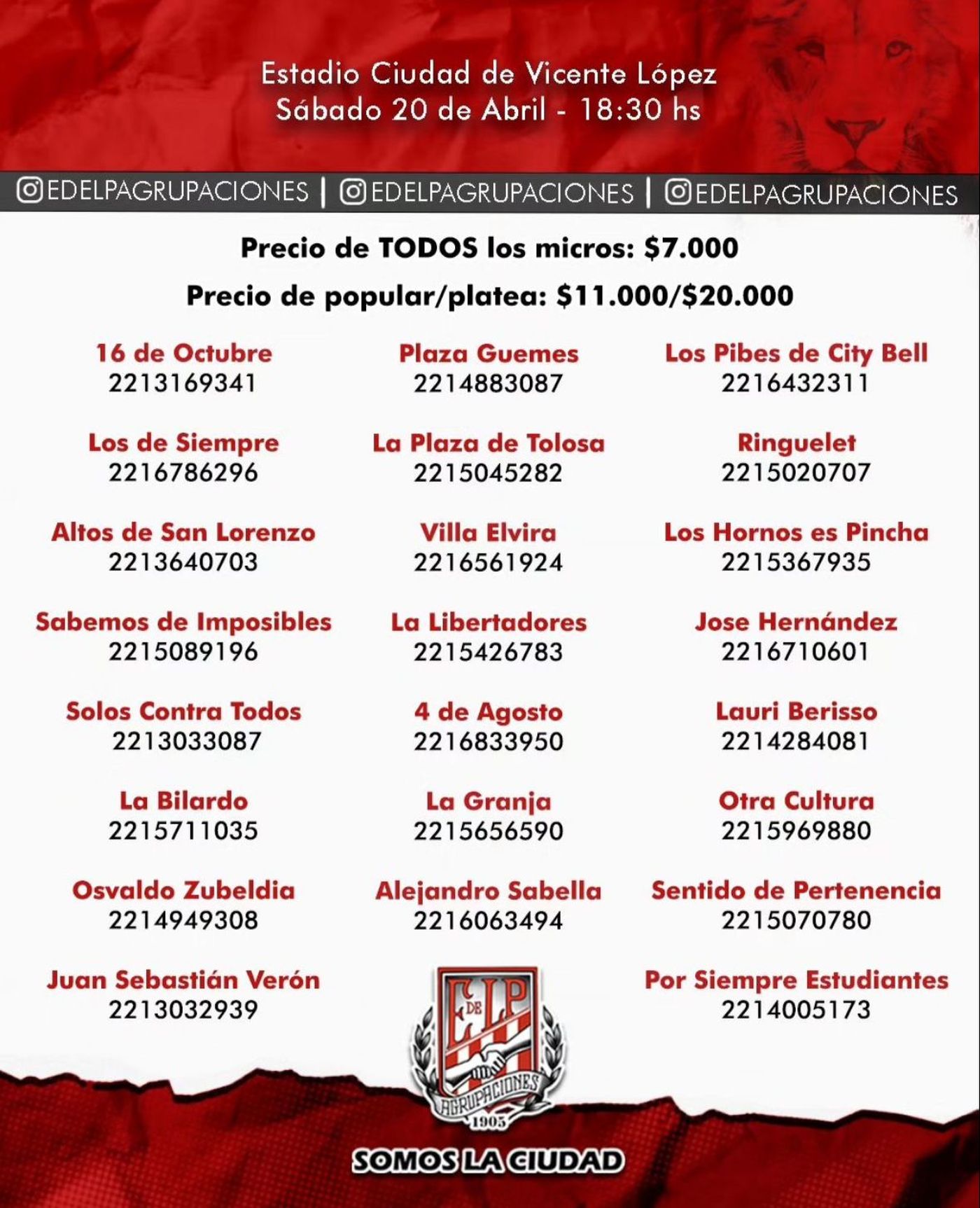 Los hinchas de Estudiantes se organizan para seguir al equipo
