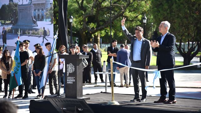 axel kicillof reivindico la figura de san martin en el acto inaugural de la plaza