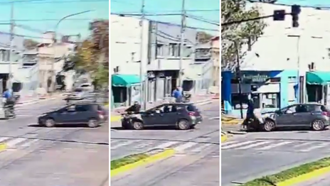 Un motociclista de Ensenada fue atropellado por un auto y voló por el aire