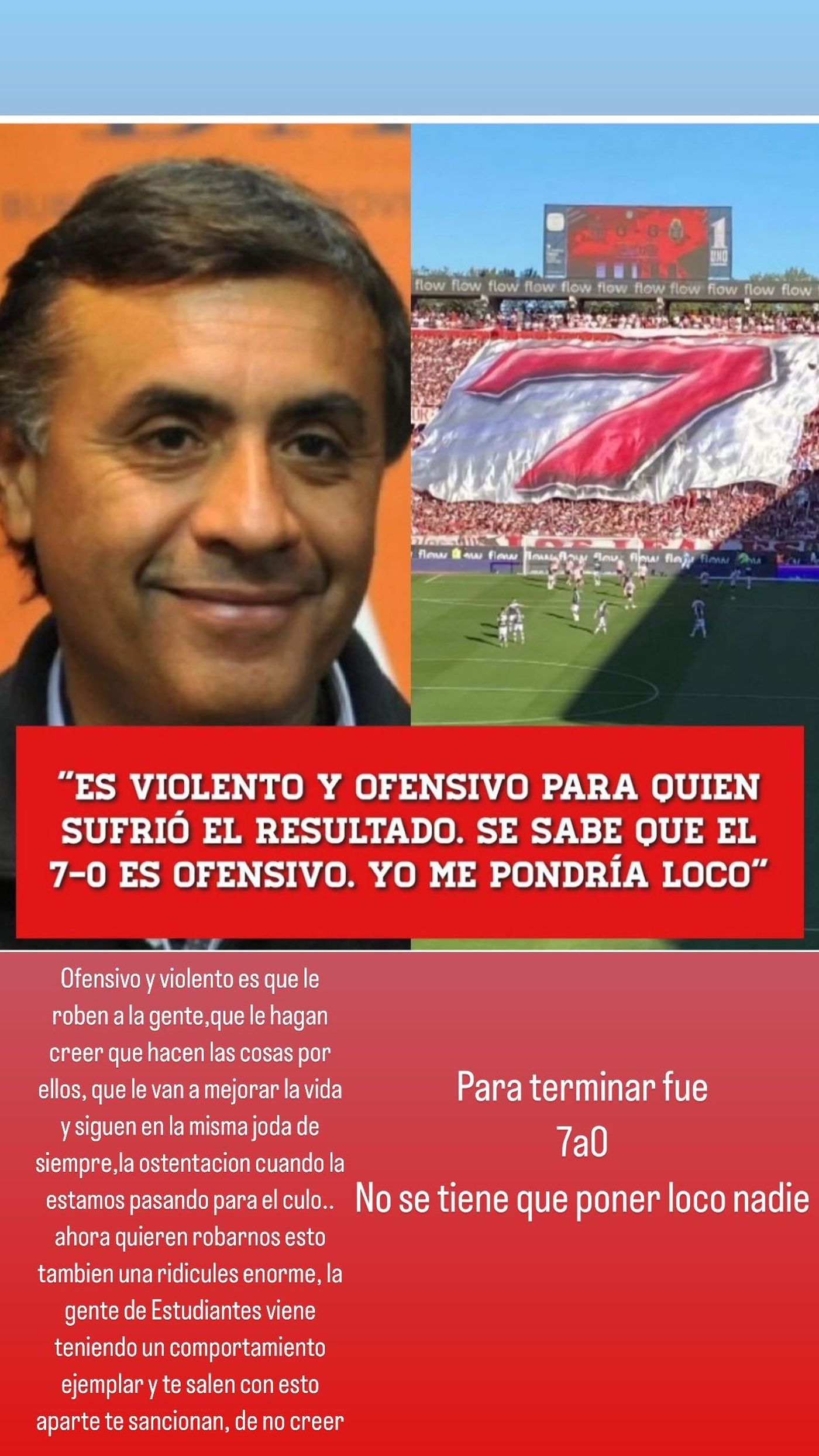 El descargo de Juan Sebastián Verón en su cuenta de instagram contra el Titular de Aprevide.