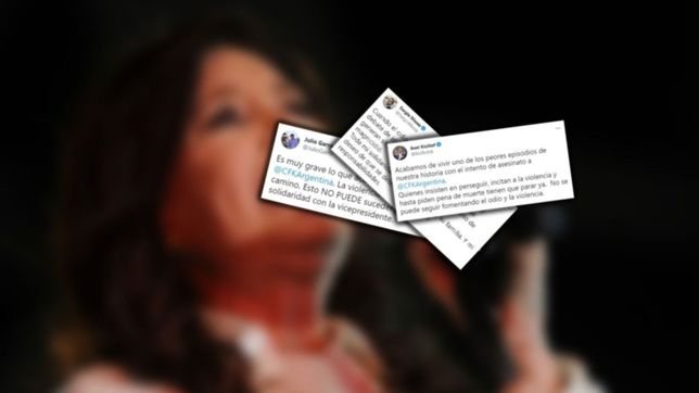 repudio unanime de todo el arco politico tras el intento de atentado contra cristina