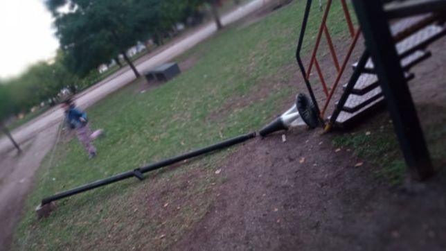 susto en la plata: cayo un poste de luz y casi aplasta a una nena