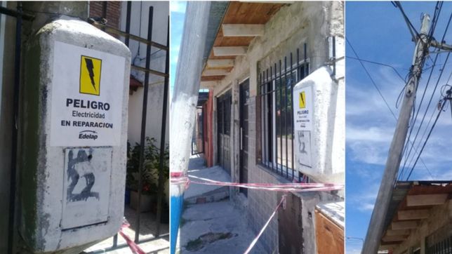 viven con miedo por un poste de edelap a punto de caer: los cables hacen chisperio