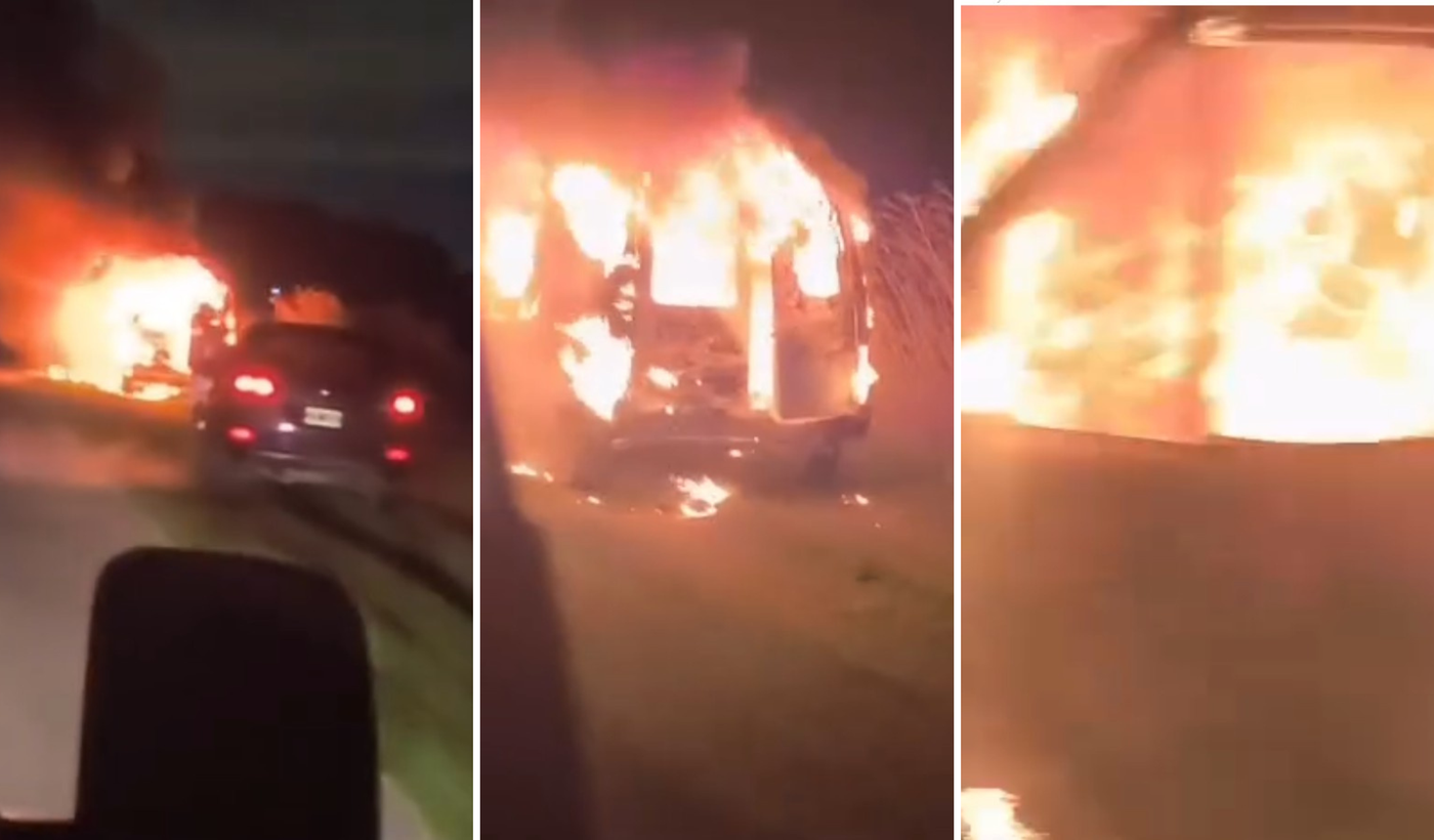 camioneta incendiada ruta 36