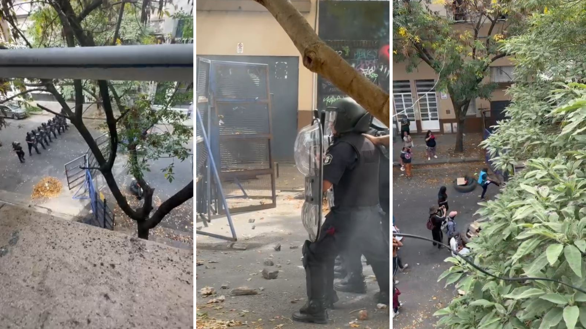 Tensión por enfrentamientos entre manifestantes y policías en pleno centro de La Plata