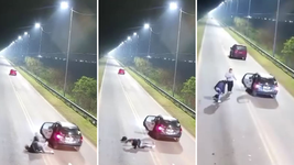asi fue el instante en el que una mujer se tiro de un uber en marcha para escapar del chofer
