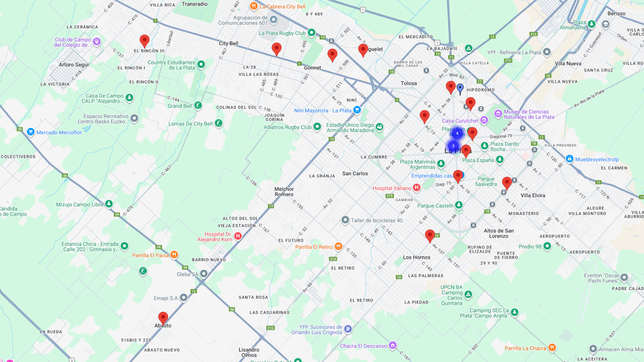 el mapa de la noche de la pizza y la empanada: ¿cuales son los locales adheridos y donde estan?