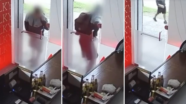 intento abrir a cascotazos un local de burritos de city bell y quedo filmado