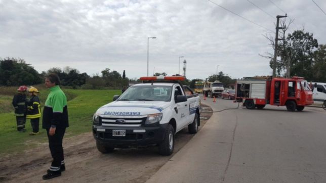 importante operativo en la rotonda de 122 y 85 por un escape de gas