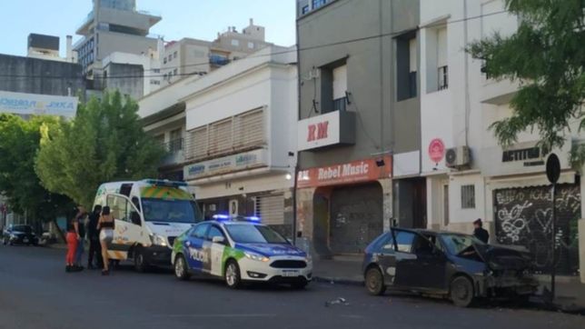 tremendo choque y pelea en el centro platense dejo heridos leves