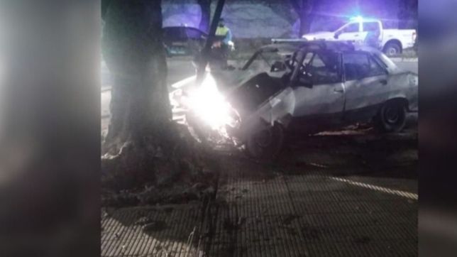 choco un arbol frente al cementerio de la plata, quedo atrapado y tuvieron que rescatarlo