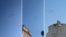 asi fue el paso de los seis f-16 sobre caba tras despegar desde cordoba asi fue el paso de los seis f-16 sobre caba tras despegar desde cordoba