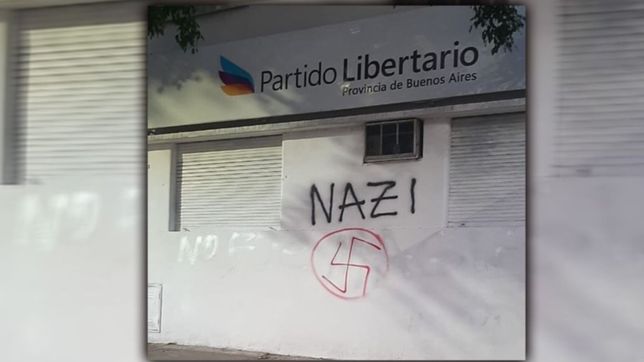 denunciaron la vandalizacion de un local del partido libertario de la plata