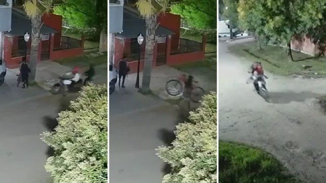 el indignante video del robo de la bicicleta a un trabajador cuando llegaba a su casa
