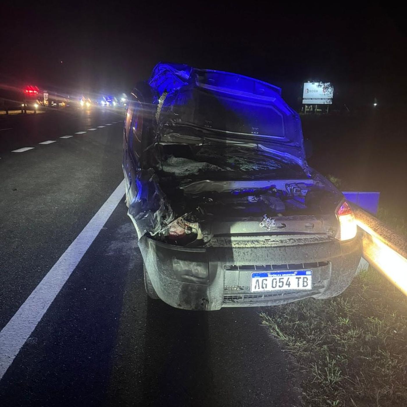 Así quedó el primer vehículo involucrado en el choque contra un caballo suelto en la Ruta 11