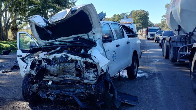 cinco platenses heridos tras un violento choque frontal en la ruta 3