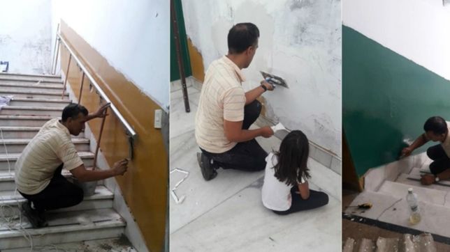 el director de una secundaria platense pinto la escuela durante el feriado de carnaval