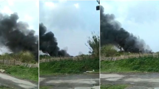 asi nos intoxica el vecino, el reclamo de un barrio por el fuego que hace un chatarrero