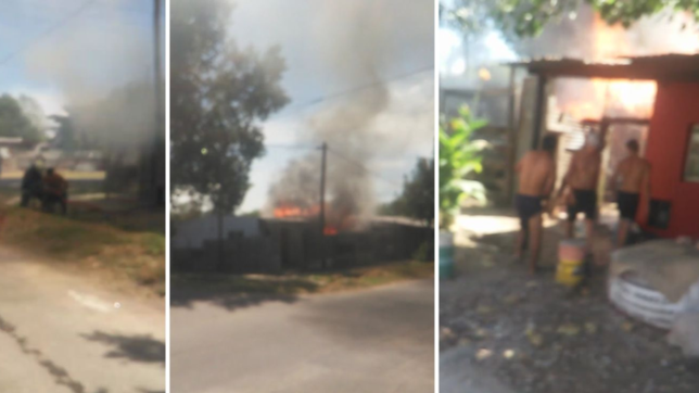 videos: tension y denuncias de ajuste de cuentas en medio de un incendio en la plata