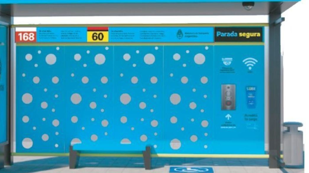 Wifi, cámaras y botón antipánico: así son las paradas seguras que instalarán en el AMBA