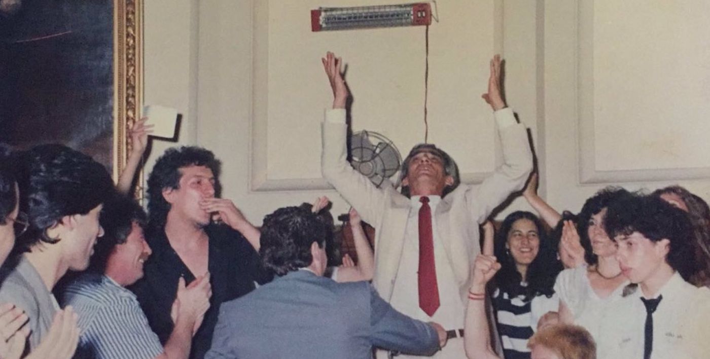 El Chuby Leguizamón al asumir por primera vez como concejal en 1987