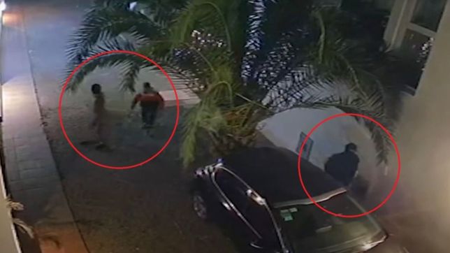 video: se metieron por la fuerza al patio de una casa pero se activo la alarma y escaparon