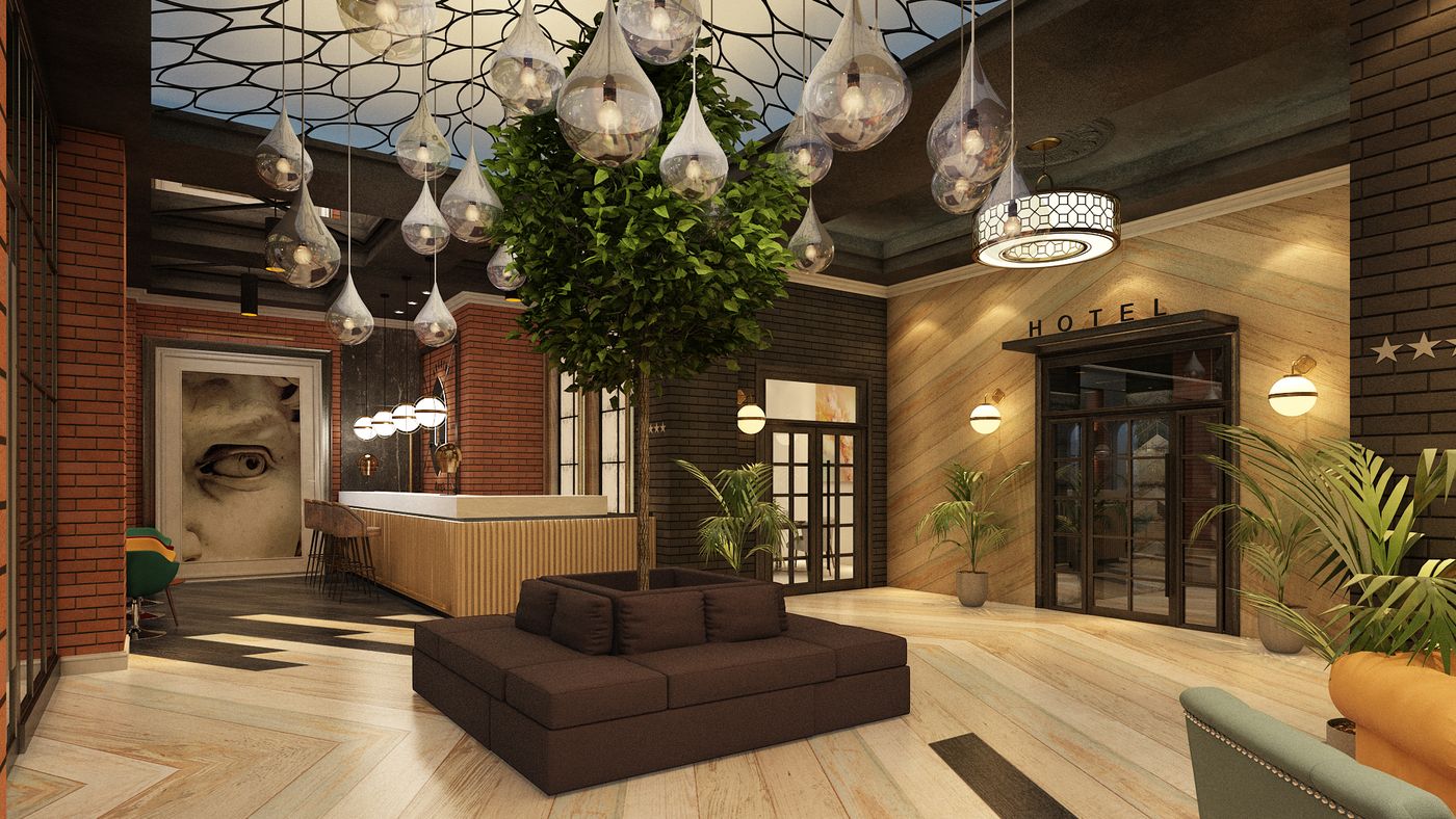La imagen muestra cómo se verá el lobby del nuevo hotel.