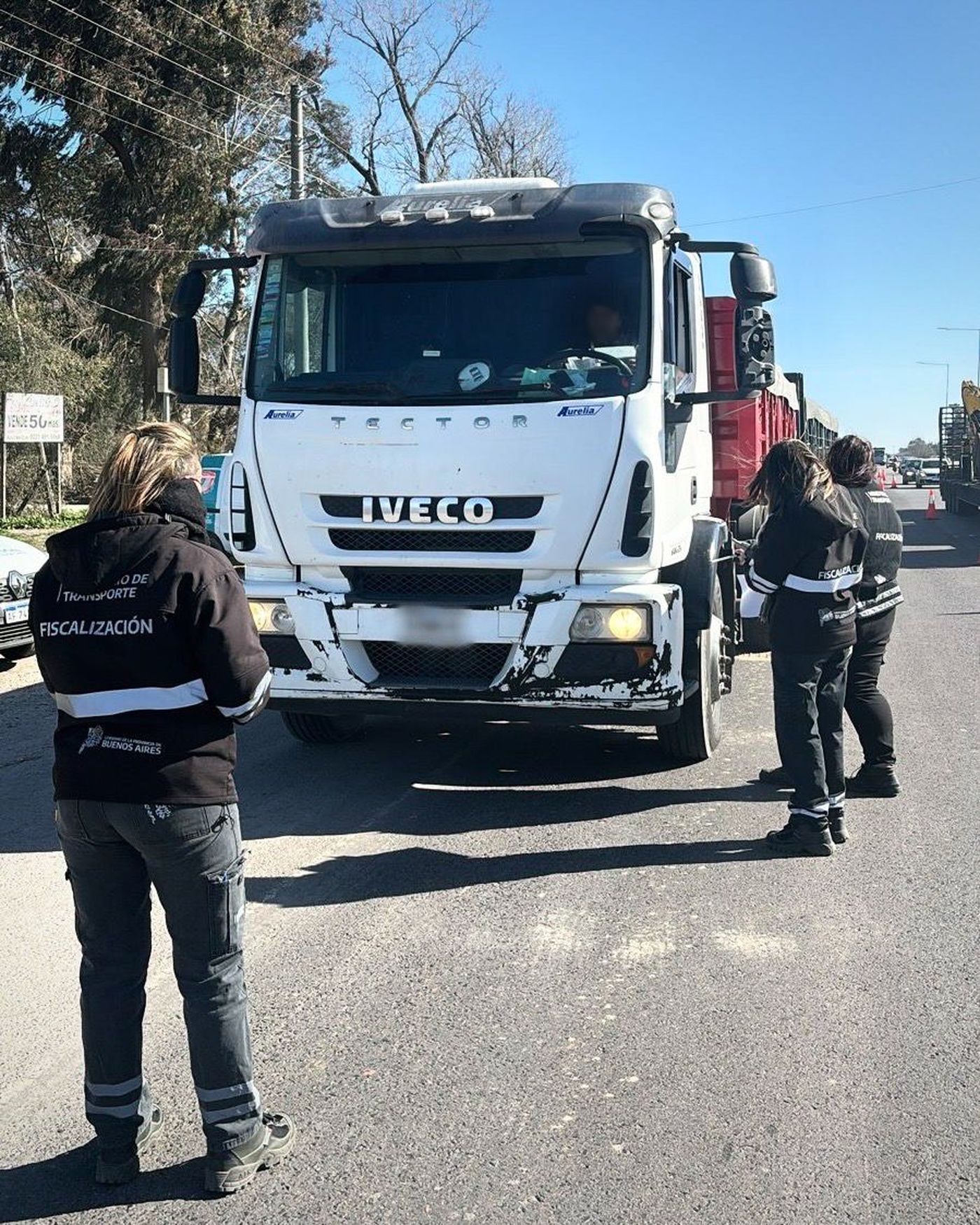 Uno de los camiones inspeccionados en Ruta 2 Uno de los camiones inspeccionados en Ruta 2