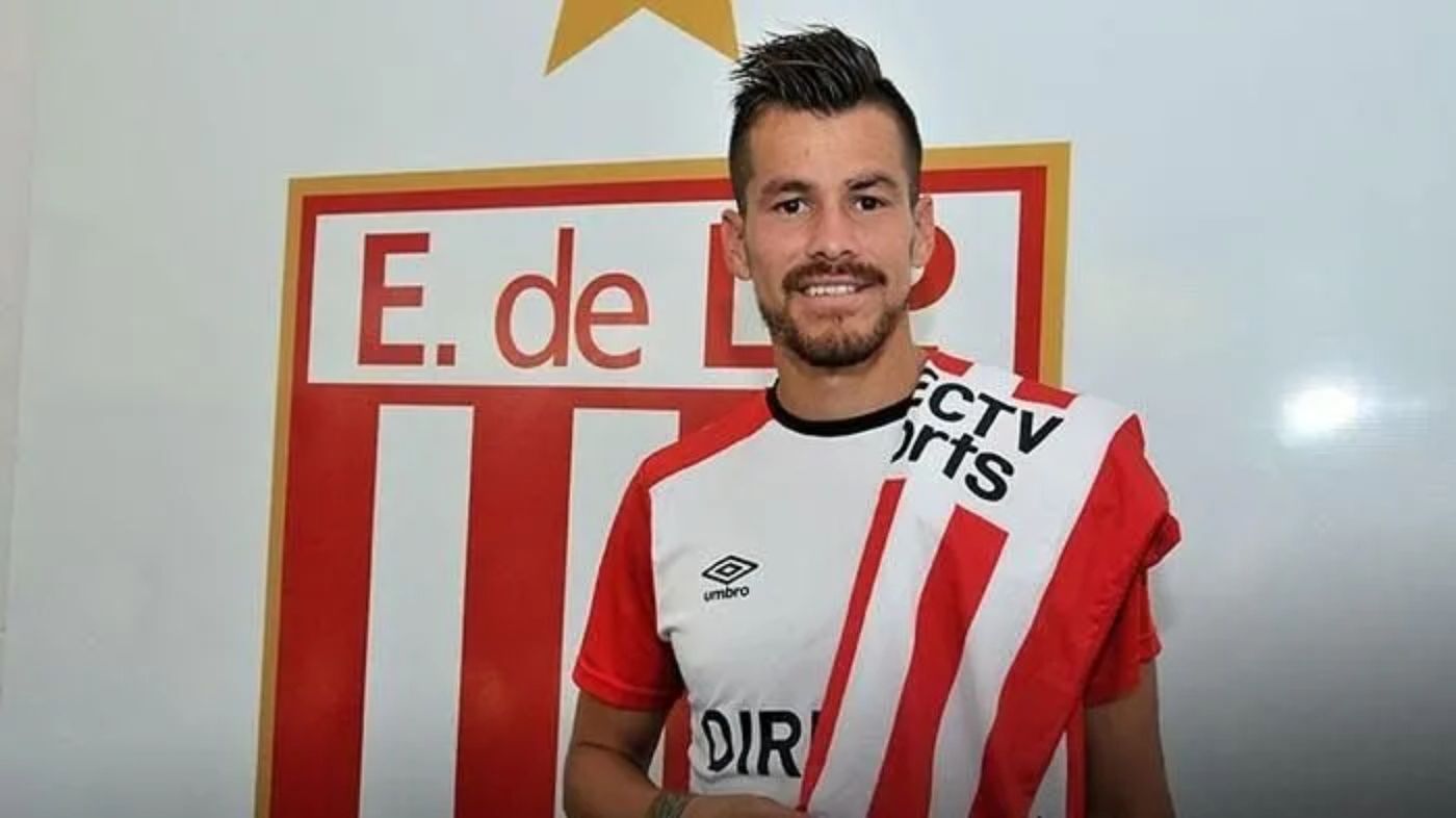 Gastón Giménez, presentado como refuerzo de Estudiantes.