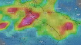 la imagen de radar que muestra como se acerca la tormenta a la plata la imagen de radar que muestra como se acerca la tormenta a la plata