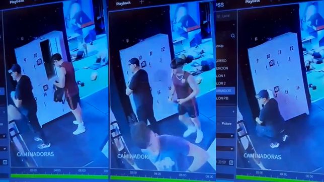 fue a un gimnasio de la plata, uso el dia de prueba y quedo grabado mientras robaba un bolso