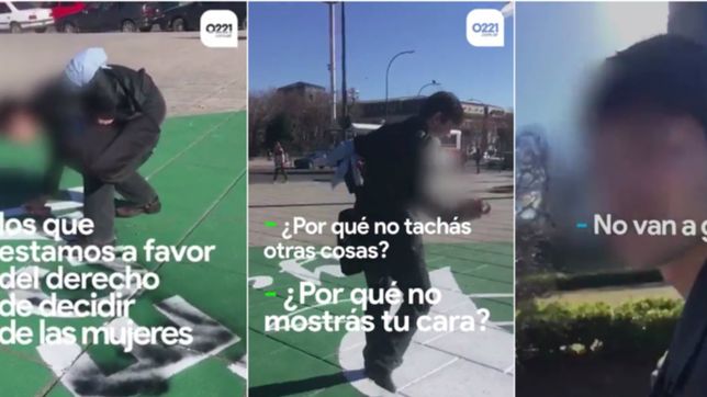 video: tacho un panuelo verde en favor del aborto en plaza moreno y se volvio viral