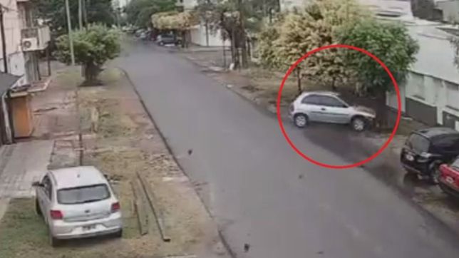 video: rozo un auto, derrapo y termino chocando contra un arbol en la plata
