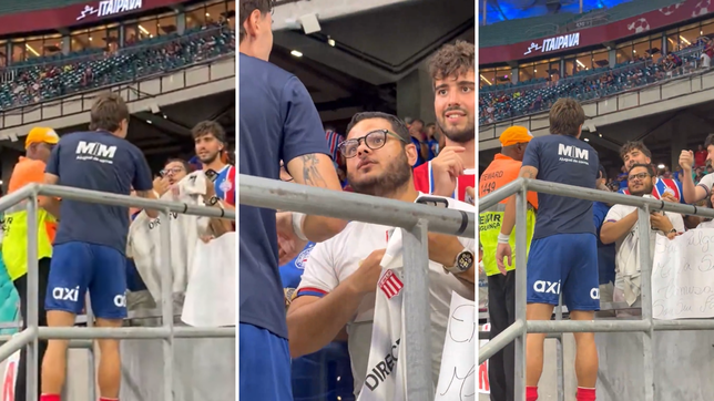 el emocionante encuentro de roman gomez con un hincha de estudiantes en brasil