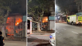 los videos del supermercado incendiado en pleno centro